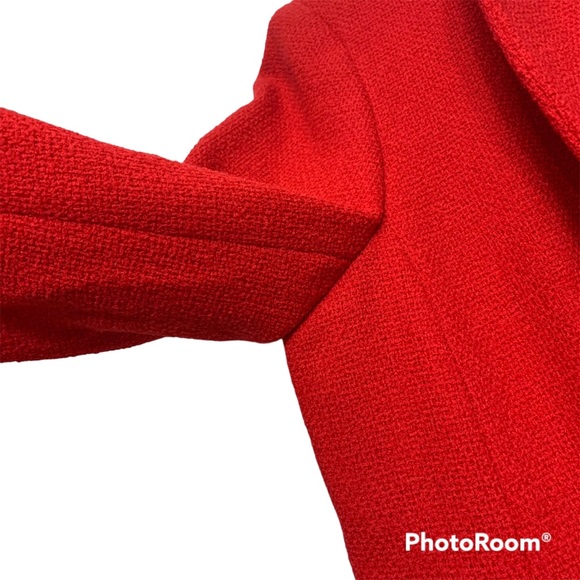 Lafayette 148 New York Red Wool Blend Knit Blazer Size 14 - Picture 6 of 11